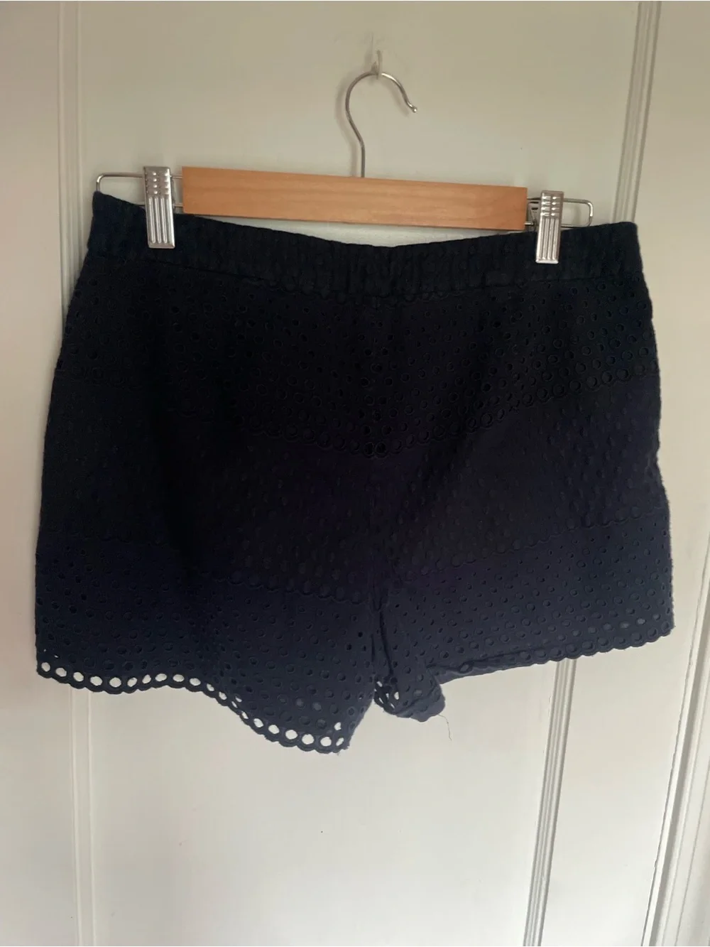 J. Crew Navy Eyelet High-Rise Shorts Women’s Sz 6